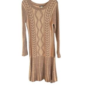 Venus Sweater Dress Midi Long Sleeve Women Large